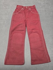 Vintage Sears Perma-Prest Toughskins Boys Size 6 Slim Red 1970's