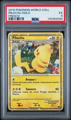 2010 POKEMON WORLD COLL FRENCH PIKACHU-HOLO PSA 5