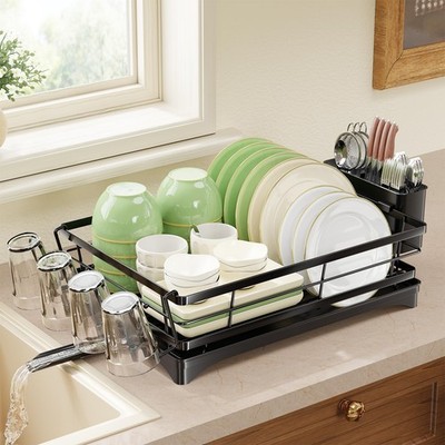 Dish Drying Rack for Kitchen Counter, Rust-Resistant Dish Rack, Large Dish Dr...