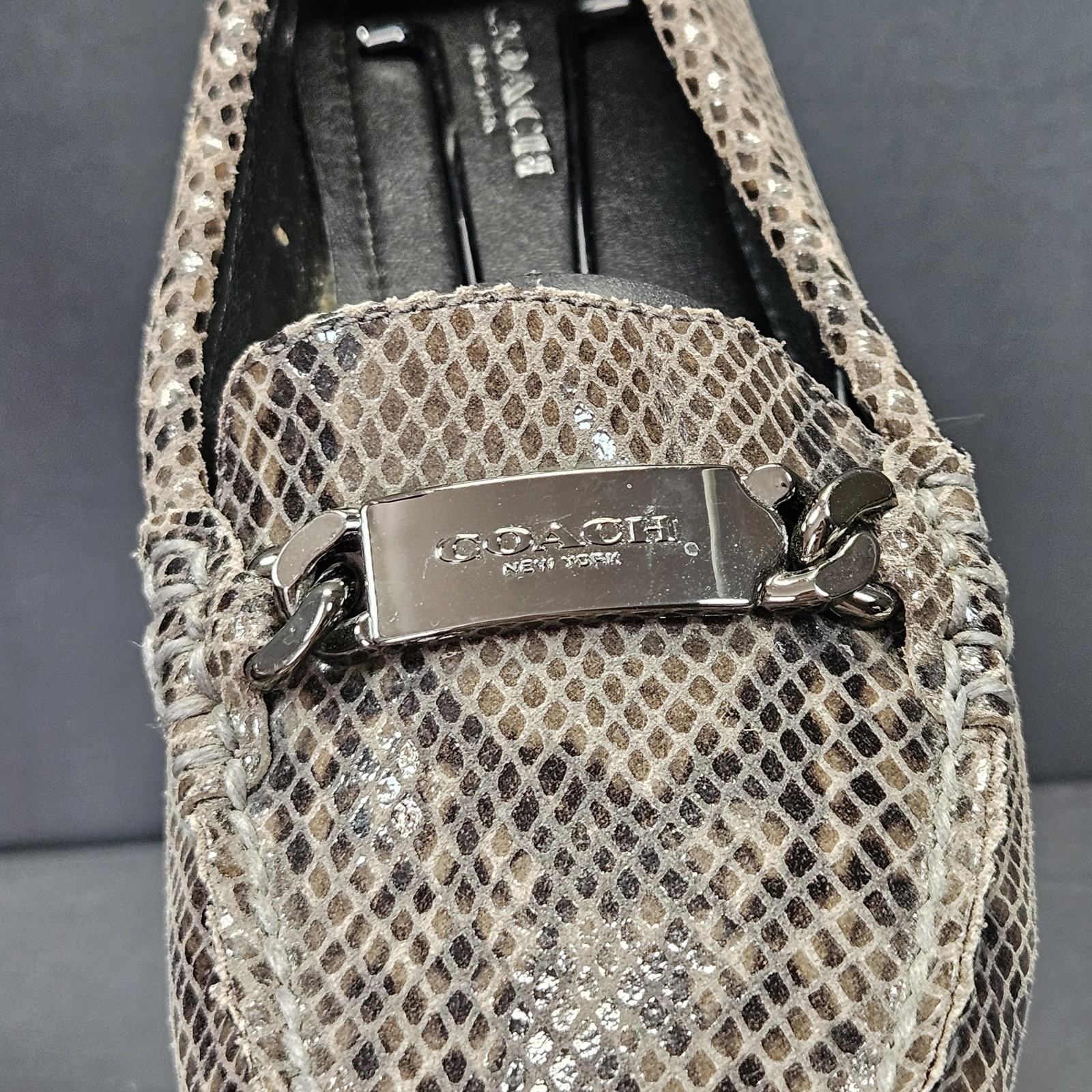 Coach Olive Brown Python Snakeskin Women's 8B Sli… - image 6