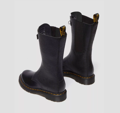 DR. MARTENS 1B99 FRONT ZIP MID CALF LEATHER BOOTS MSRP$270 Comfy