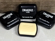 3X ~ Guy Laroche ~ Drakkar Noir ~ 0.88 oz mini soap bar, with tray, 25g VINTAGE