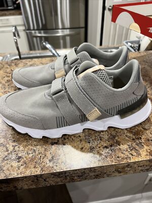 Sorel Kinetic Lite Strap Up Sneakers Shoes Dove Gray Peach Pink Women's  Size