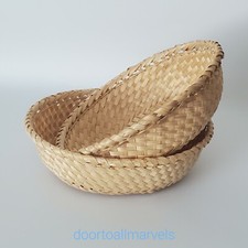 VTG Translvania Rustic Trinket Baskets Hand Made Sustainable Natural Straw