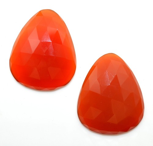 Natürliches rotes Onyx ausgefallene Form Schachbrett Schnitt Paar 24x19 mm 54,69 Kt lose Edelsteine - Bild 8 von 8