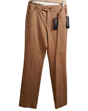 Chaps Mesquite Women's 4 Khaki Tan Beige Slimming Fit Straight Leg Pants New $60