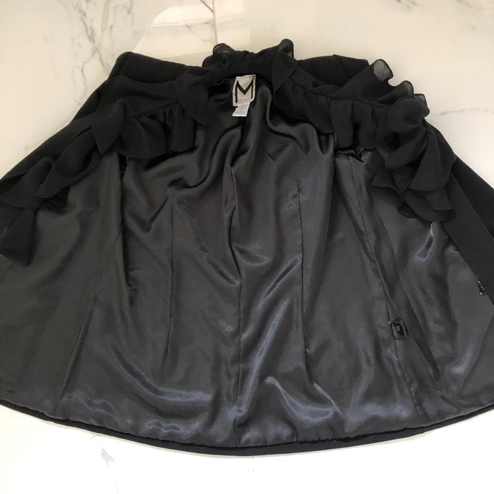 Blazer Marc Bouwer Mujer Negro Extraíble Volantes Ribete Talla L Bolsillos S Foto 3 de 4
