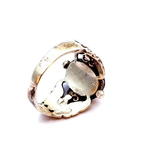 Anillo de plata mariposa, joyería de piedra cornalina, anillo boho vintage. - Foto 5 di 10