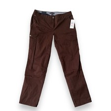 Tommy Hilfiger Women's Cargo Pants Cotton Pockets size 10 Coffee Bean Brown NEW