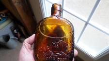 Owens Illinois Ambr Whiskey Bottle Glass half...
