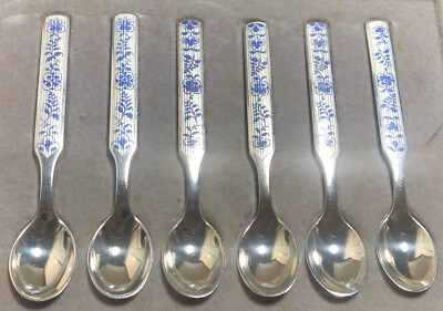 Schöne A. Michelsen Dänemark - Sterling Silber Emaille Löffel