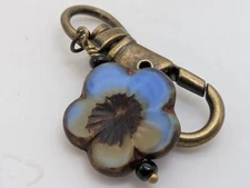 Small Blue Hibiscus Keychain