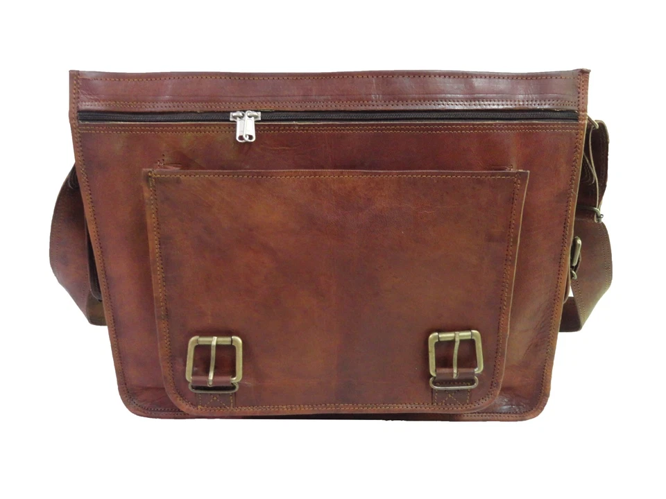 Maletín de cuero vintage para cámara de 15" bolsa de mensajero DSLR SLR estuche acolchado cartera Foto 4 de 4