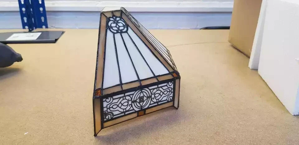 Tiffany Wall Lamp Antique Style Light Stained Glass Handcrafted Uplighter Lamps - Image 2 of 4