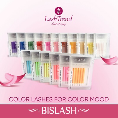 BISLASH Color Lashes  C-, D-Curl / 0.07  Farbige Wimpern Wimpernverlängerung 