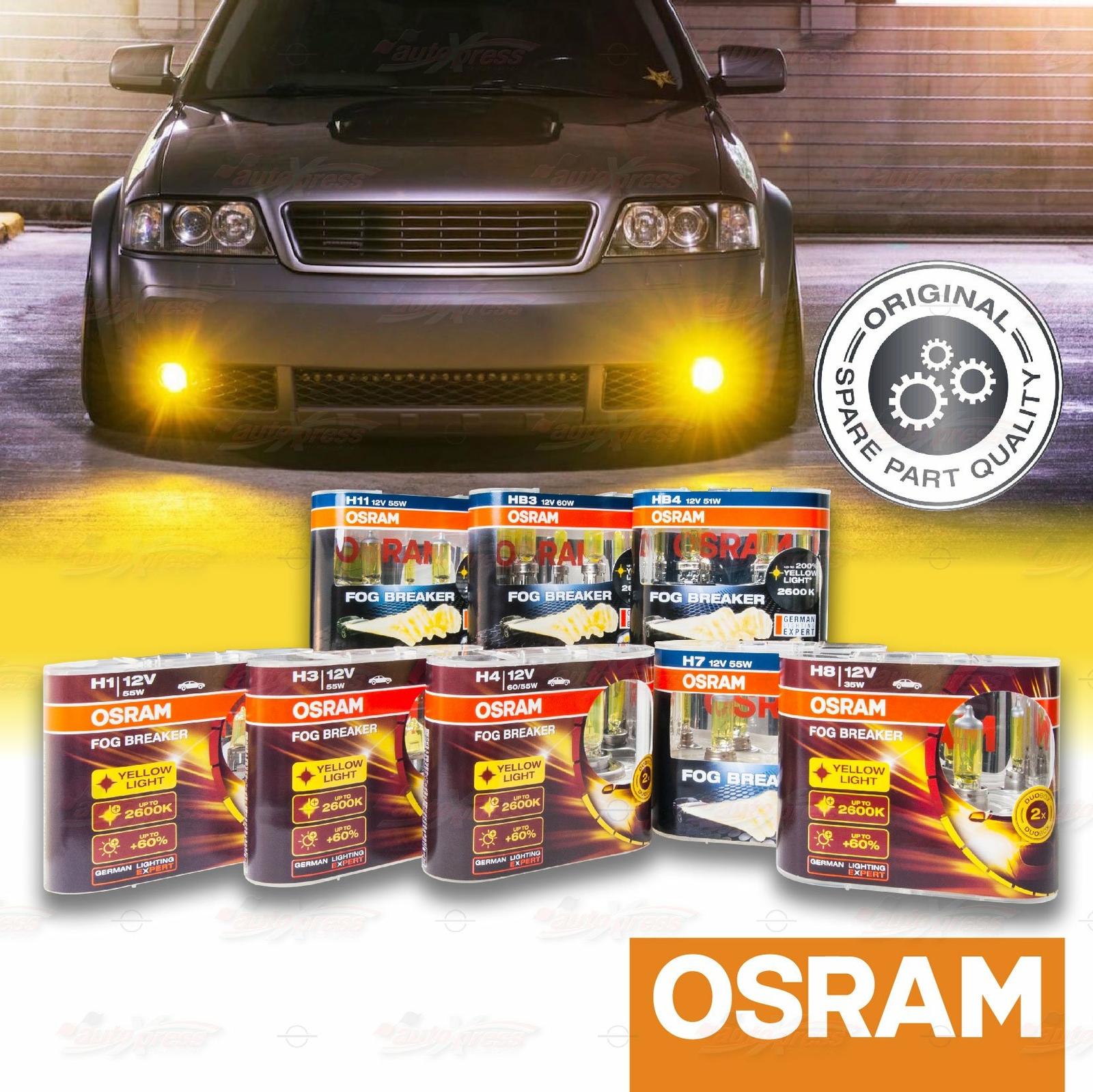 OSRAM Halogen LED BULBS LAMPS H1 H3 H4 H7 H8 H11 HB3 HB4 H6W H21W