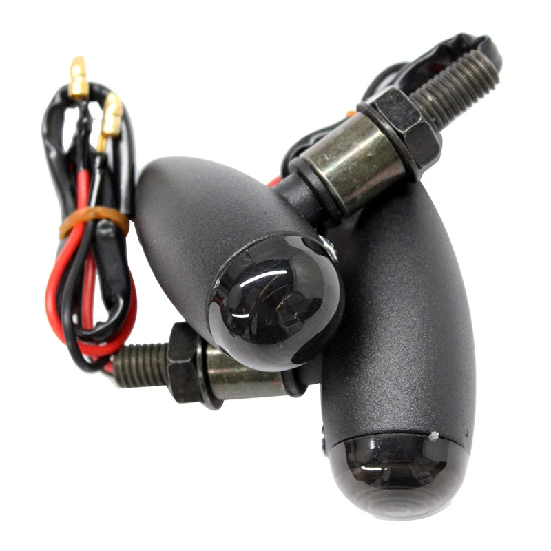 Lente de fumaça bala preta sinais de seta lâmpada âmbar 10mm para Chopper Cruiser Bobber - Imagem 2 de 4