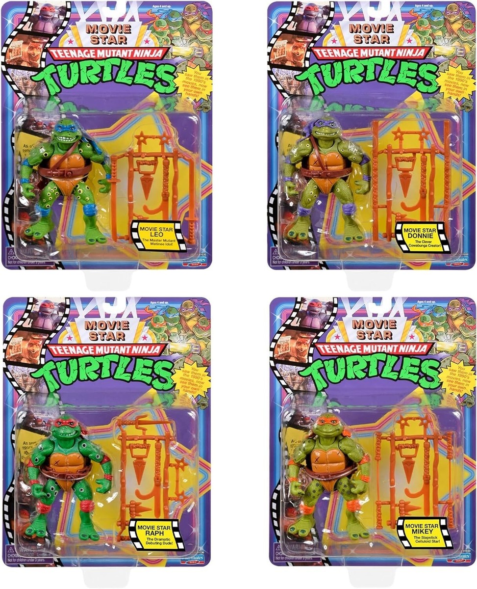 TMNT Teenage Mutant Ninja Turtles Movie Star 4 Pack Set Action