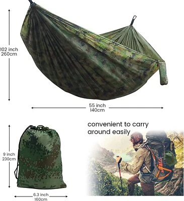 MARKENLOS Hängematte Outdoor mit Moskitonetz Ultraleicht Atmungsaktiv Für Trekking Camping