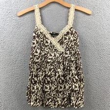 ANA A New Approach Tops Womens XL Brown Cotton Sable Night Printed Camisole NEW