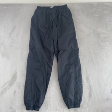 Vintage Nike Track Pants Mens Medium Black Nylon Ankle Zip Lined 90s Swoosh