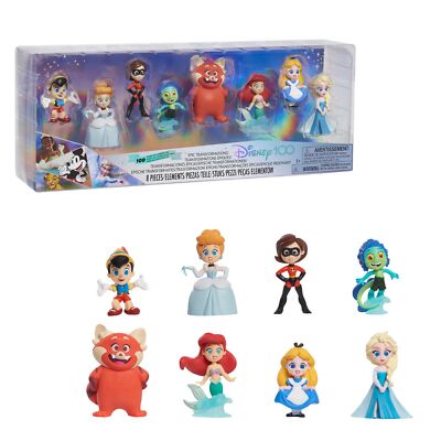 	Disney 100 Figure Pack 100 Years of Epic Transformations Pinocchio Elsa Ariel	