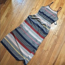 Vince Camuto Dress Women's Multicolor Striped Midi SunDress XS