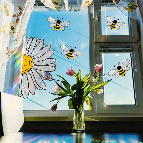 Bee Window Clings Honey Bee Window Decals Anti-Collision Bee Glass Stickers - Picture 5 of 12