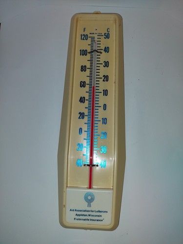 Vintage Advertising Wall Thermometer Lutherans Fraternalife Appleton Wisconsin - Picture 3 of 5