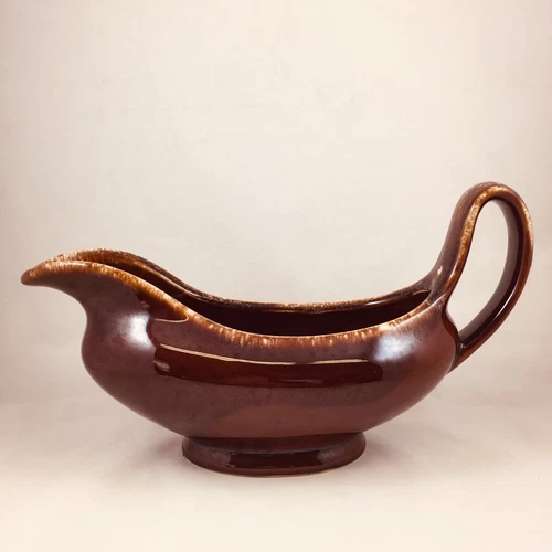 Hull Pottery USA Brown Drip 10¼" Large Gravy Boat Lovely Preowned NICE!