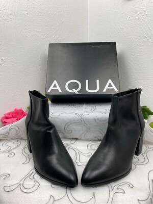 Aqua Women's Dante Leather Almond Toe Ankle Fashion Boots