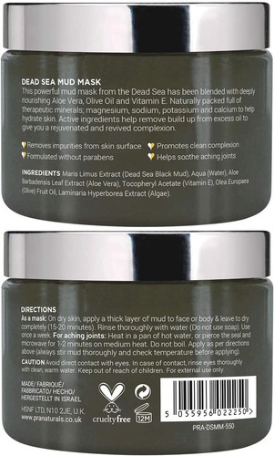 Dead Sea Mud Mask 550g Organic, Natural & Vegan, Cruelty-Free Cosmetic - Mineral - Picture 6 of 9