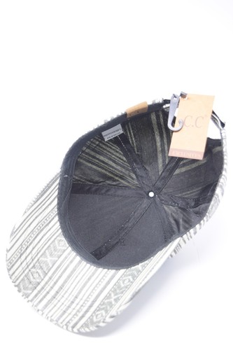 C.C Exclusive Women's Fashion Adjustable Baseball Cap Hat White & Black Stripe - Picture 8 of 8