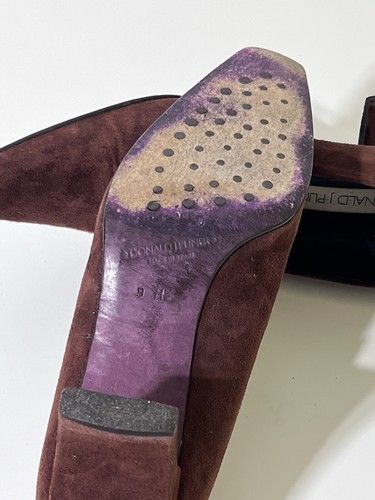 Donald J Pliner Latara Women’s Sz. 9 M Maroon Brown Suede Pointed Heel Pumps - Picture 10 of 14