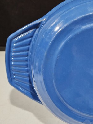 Le Creuset Cast Iron 27 Oval Blue Marmitout Roaster Baker Flat Lid