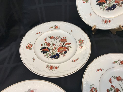7 Wedgwood Corinthian Dinner Plates 10 3/4" Oriental Pattern Orange/Blue Gold - Picture 8 of 12