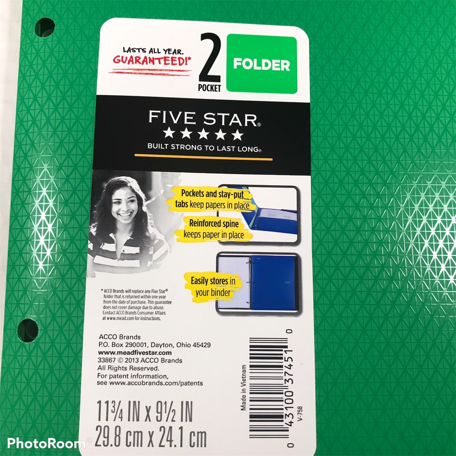 Lot Of 3 Mead Five Star Plastic Green 2 Pocket Folders New eBay
