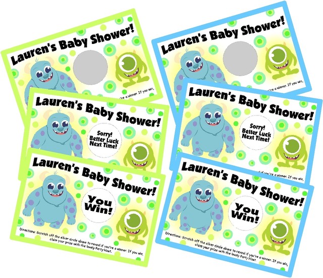 Baby Monsters Inc Personlized Scratch Off Offs Party Cards Baby