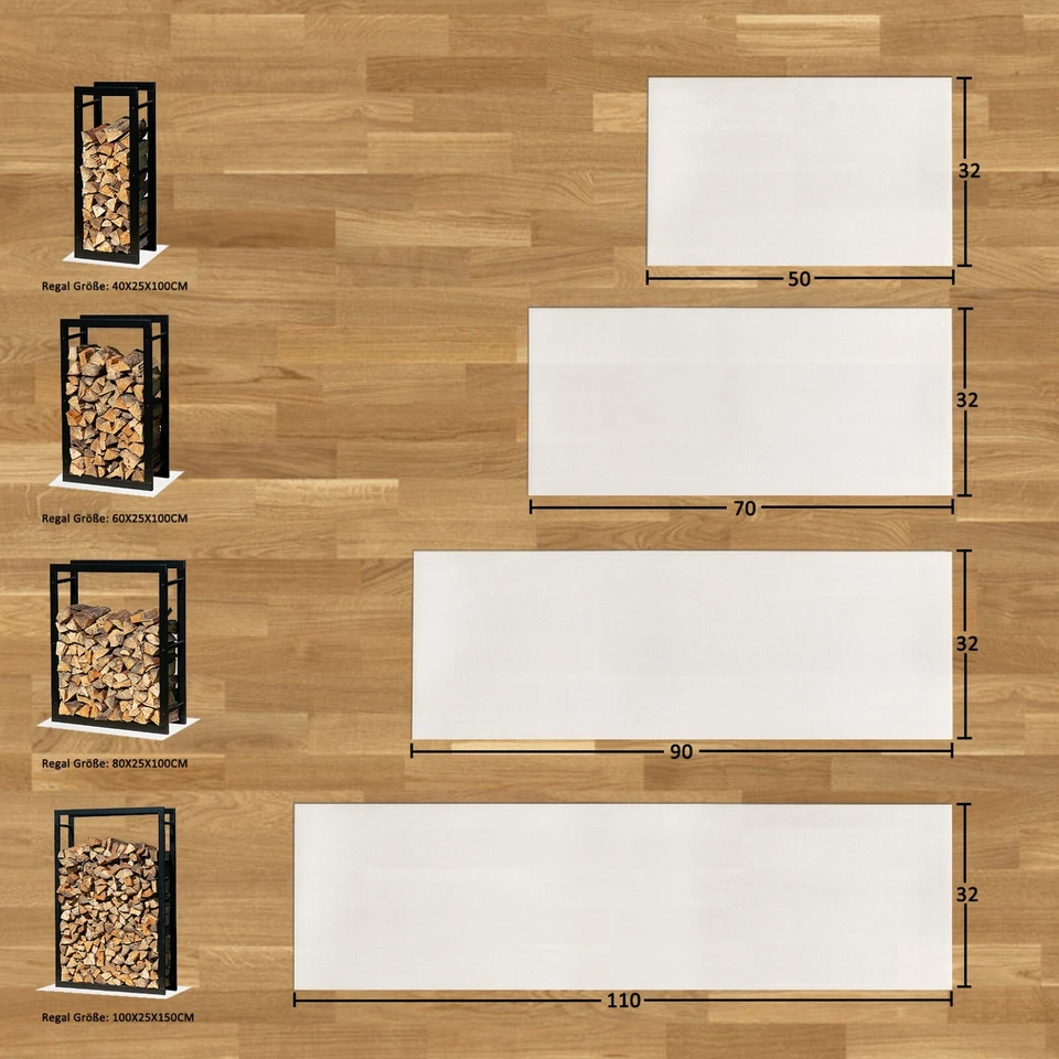 Loywe Bodenschutzmatte, Kaminholzregal Unterlage in Milchweiß,  Kratzfest
