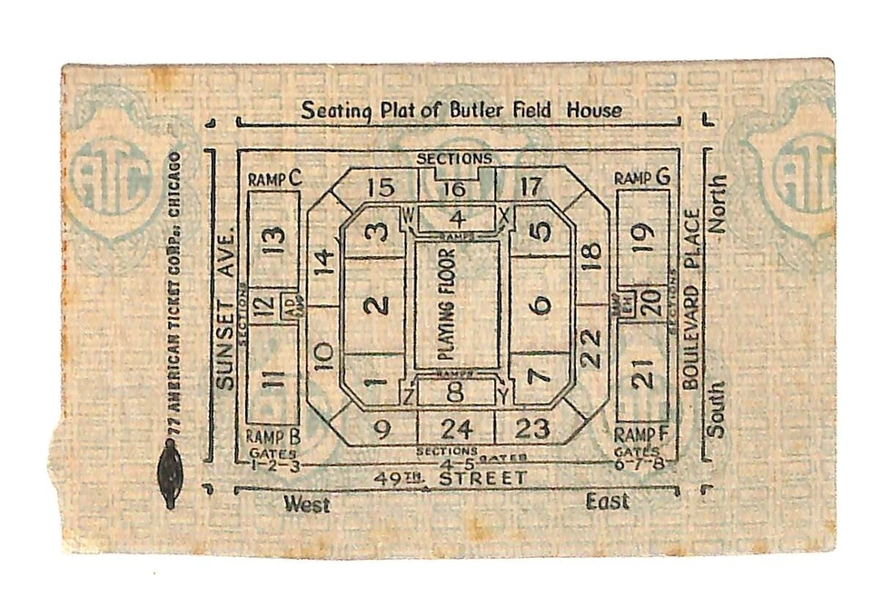 1936 Indiana HS State Finals Basketball Ticket Frankfort Over Fort Wayne Central - Image 2 of 2