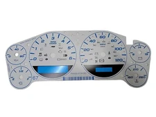 2007 – 2014 GMC, CHEVROLET TRUCK GAUGE FACE OVERLAY WHITE WITH BLUE SCALES