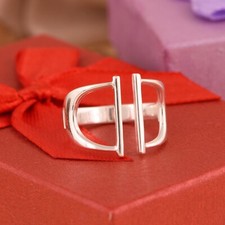 Initial Pi 925 Sterling silver ring Greek alphabet capital letter Unisex Ring