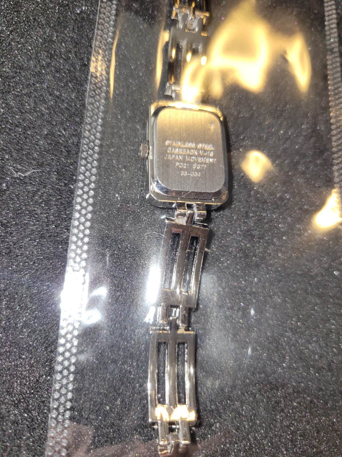 Silver Tone Dial Rectangle Case Bracelet Band Wat… - image 6