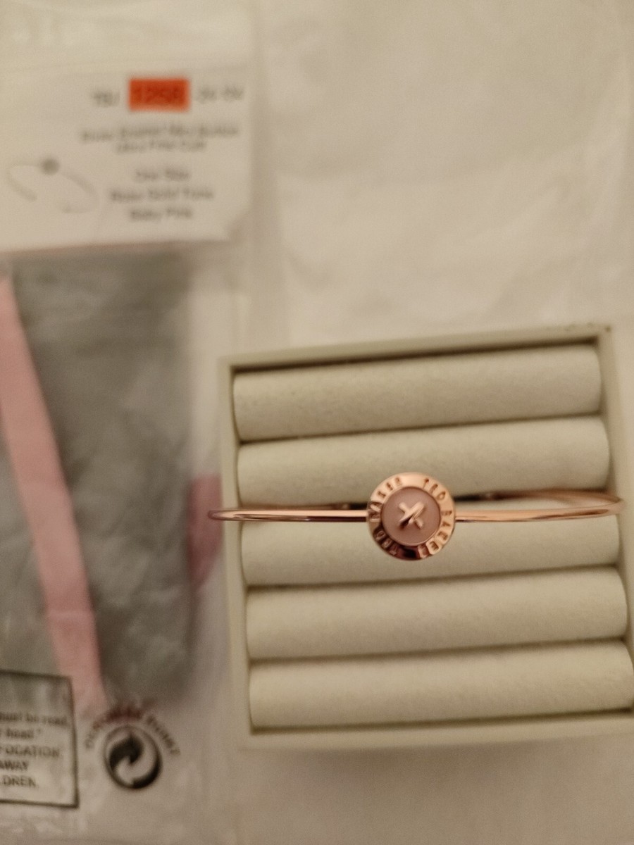Ted Baker Elvas Rose Gold Finish Mini baby pink Button Ultra Fine