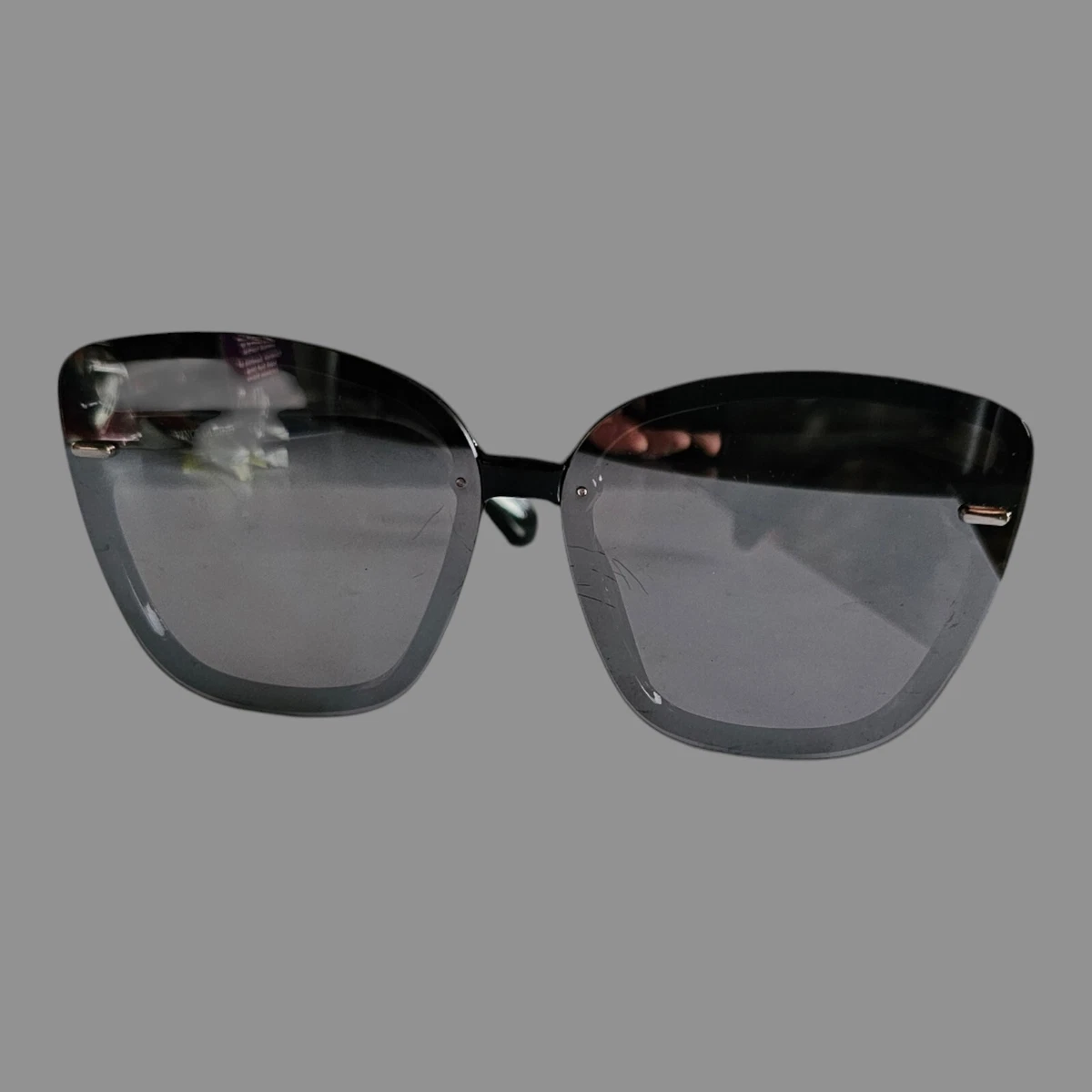 Roger Vivier Black Oversized Butterfly Sunglasses 4-1/13 Silver Buckle Italy NEW Black Silver Butterfly Sunglasses for Women for sale | eBay main image 2