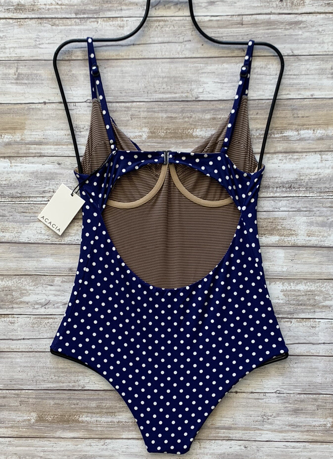 【美品】Acka dot one-piece size2 ACACIA SWIMWEAR BOBBI DOT MARLOW UNDERWIRE FULL ONE PIECE (L