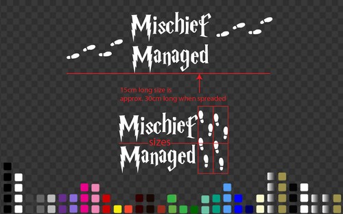 Mischief Managed Harry Potter Car Wall Door Decals Stickers - Picture 3 of 3