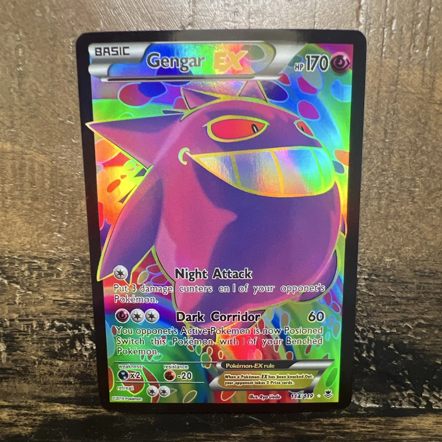 Gengar EX 114/119 XY Phantom Forces Ultra Rare Full Art Holo English 2014