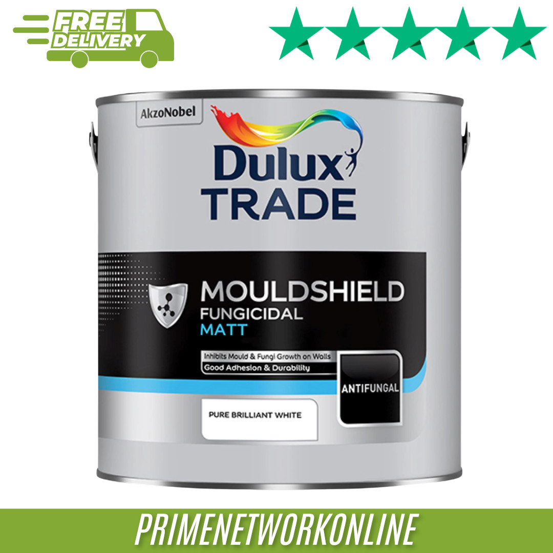 Dulux Trade Mouldshield Pure Brilliant White Matt Paint 2.5L