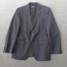 Hugo Boss Sport Coat 40R Mens Black Reda Wool Super 110 Woven Slim Fit Blazer